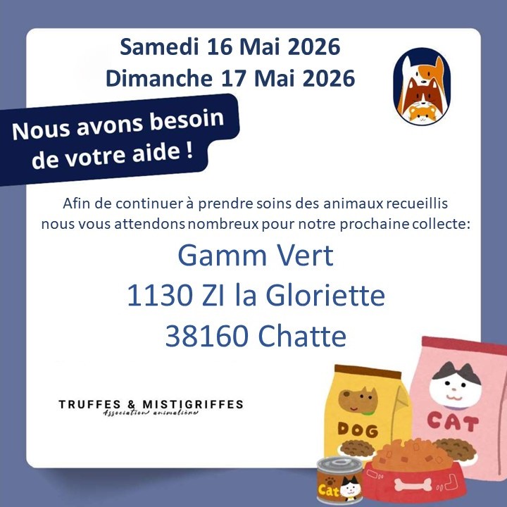 COLLECTE – GAMM VERT ST MARCELLIN / CHATTE – 16 et 17 Mai